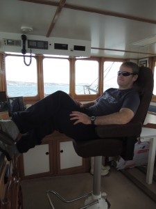 Our favorite skipper enjoying the trip back to Port Lincoln